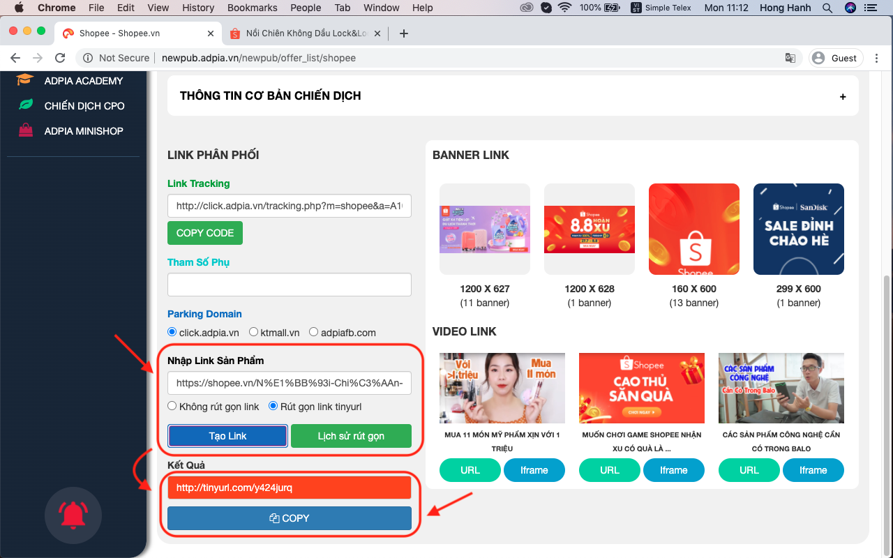Bước 6 hướng dẫn c&aacute;ch l&agrave;m affiliate marketing shopee cho người mới