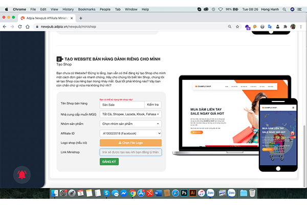 Thiết lập website/ blog chia sẻ tin khuyến mãi