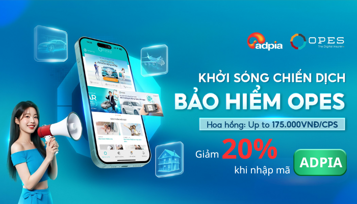OPES giảm ngay 20% cho khách hàng qua link Publisher Adpia