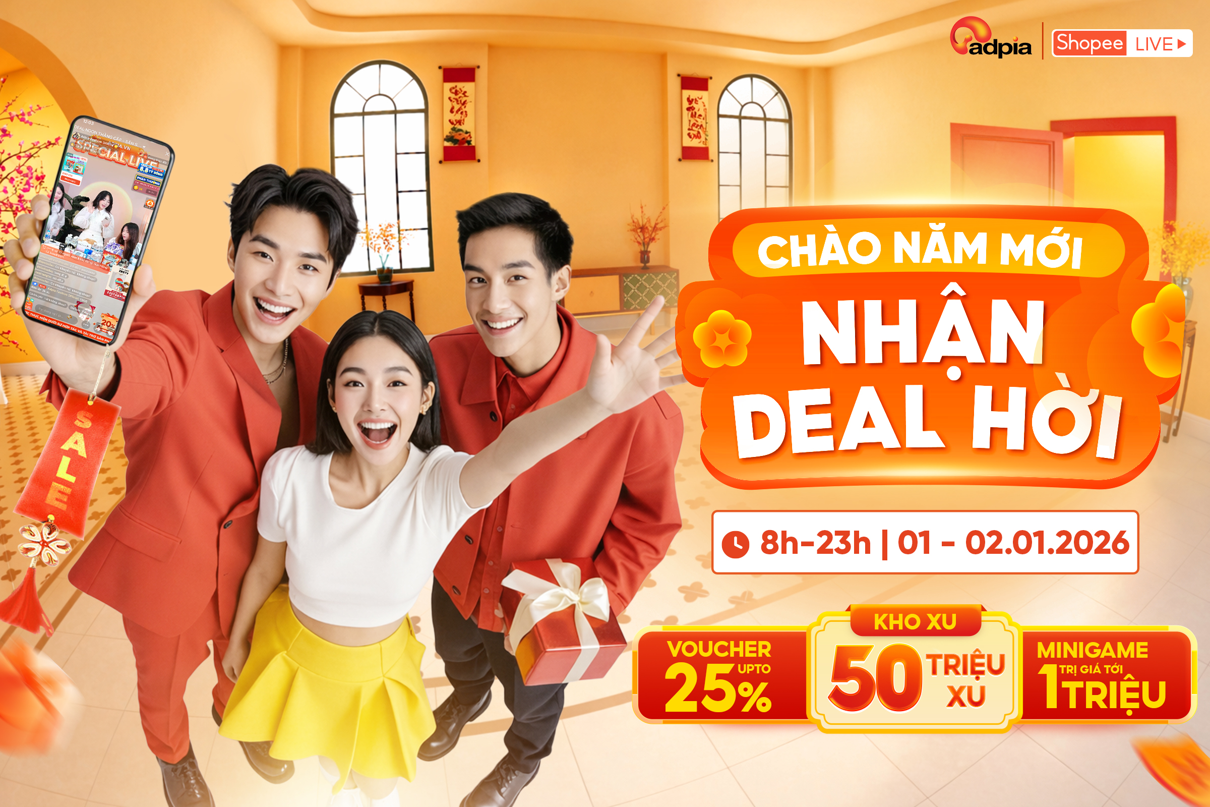 LỊCH LIVESTREAM ADPIA THÁNG 01/2026 – VÀO LIVE LÀ CÓ QUÀ, XEM LIVE LÀ CÓ DEAL XỊN 