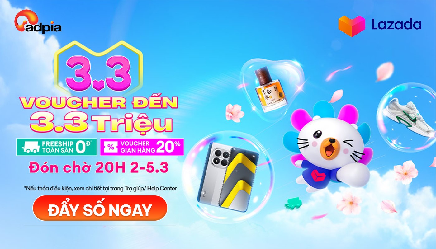 SIÊU SALE 3.3 – VOUCHER ĐẾN 3.3 TRIỆU | GIẢM ĐẾN 6 TẦNG